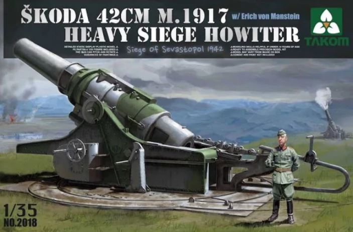 1/35 Skoda 42cm M.1917 Heavy Siege Howitzer Siege Of Sevastopol 1942 (w/ Erich von Manstein)