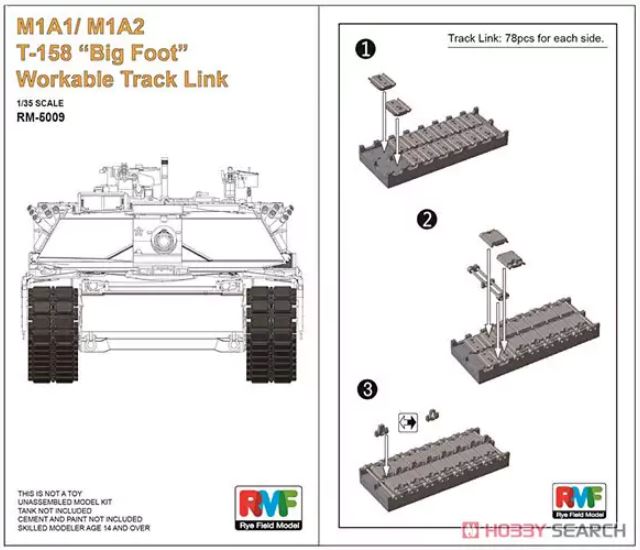 Fotografie 1/35 M1A1/M1A2 T-158 "Big Foot" Workable Track Link