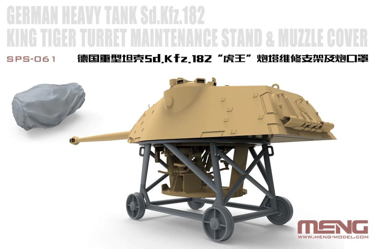 Fotografie 1/35 German Heavy Tank Sd.Kfz. 182 King Tiger Turret Maintenance Stand & Muzzle Cover