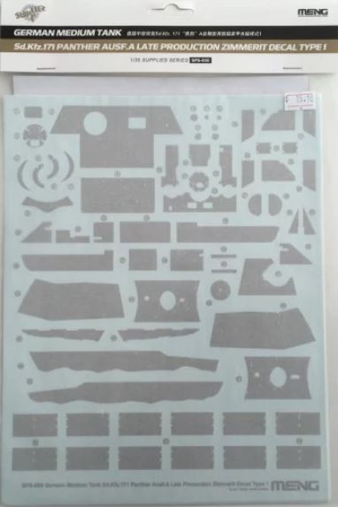 Fotografie 1/35 Sd.Kfz.171 Panther Ausf. A Late Production Zimmerit Decal Type 1