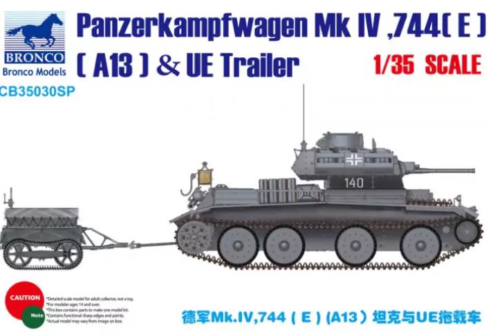 Fotografie 1/35 Panzerkampfwagen Mk IV, 744(E) (A13) & UE Trailer