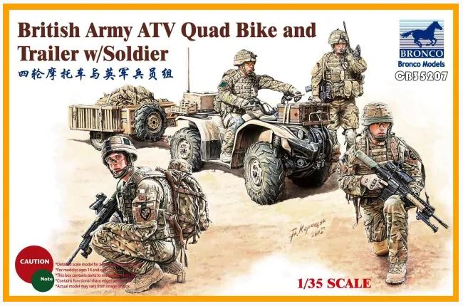 Fotografie 1/35 British Army ATV Quad Bike and Trailer with Soldier