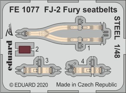 1/48 FJ-2 Fury seatbelts STEEL (KITTY HAWK)