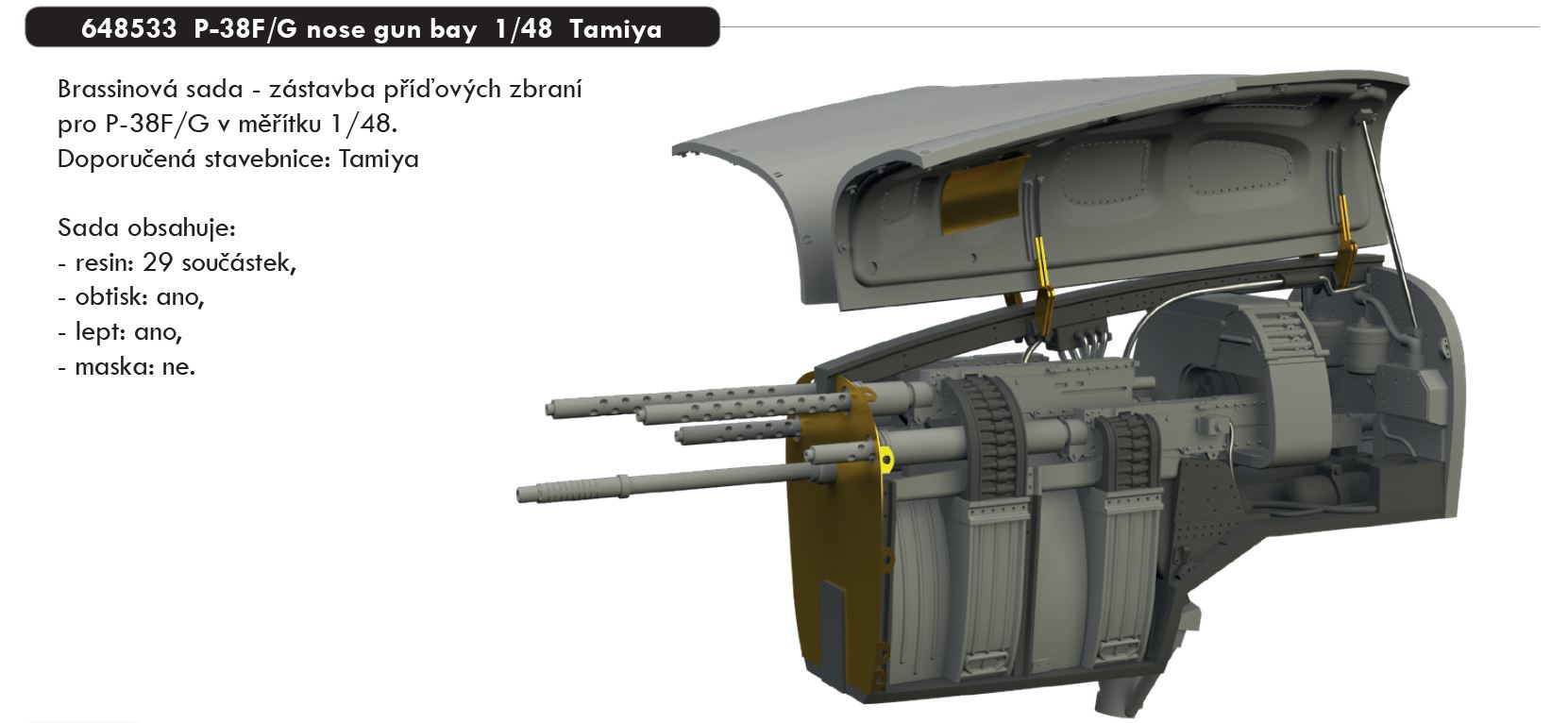 Fotografie 1/48 P-38F/G nose gun bay (TAMIYA)