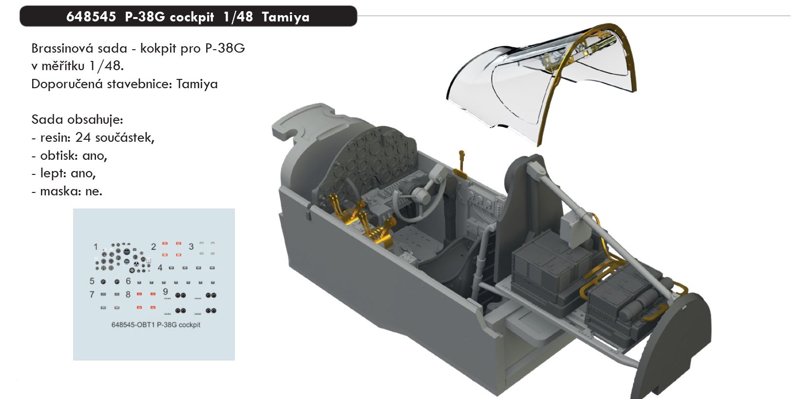 1/48 P-38G cockpit (TAMIYA)