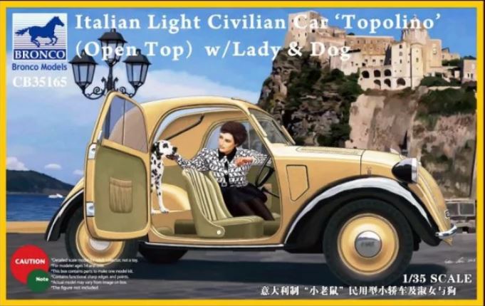 1/35 Italian Light Civilian Car Topolino (open top) w/Lady & dog