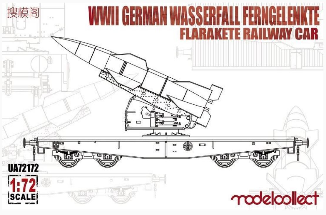 Fotografie 1/72 WWII German Wasserfall Ferngelenkte Flakrakete Railway Car