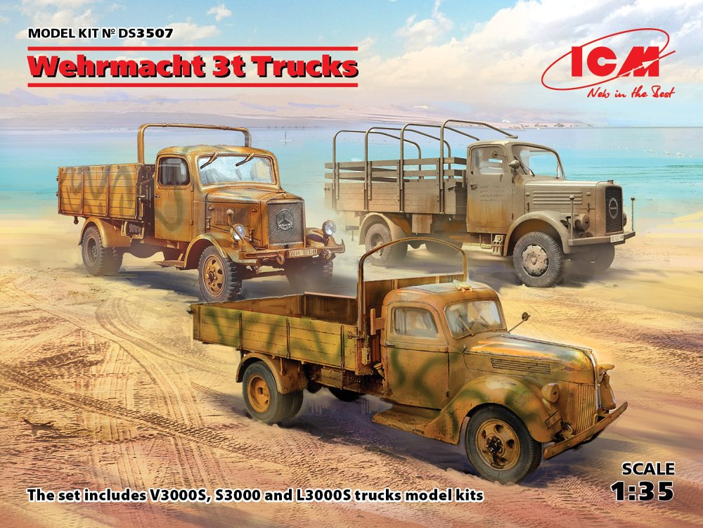 Fotografie 1/35 Wehrmacht 3t Trucks DIORAMA SET (3 kits)