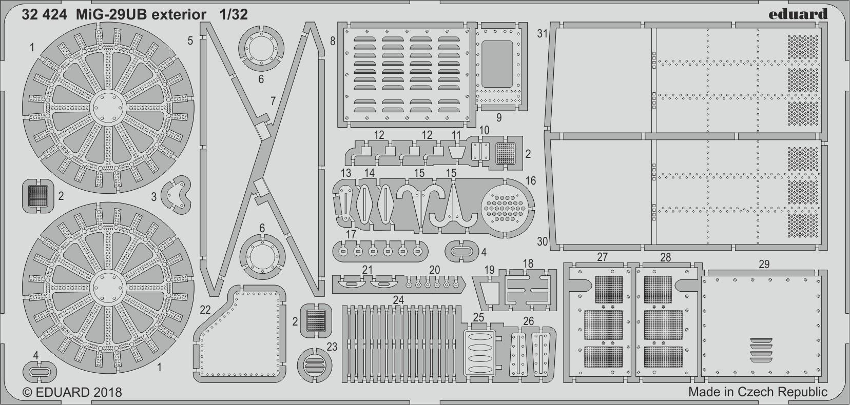 Fotografie 1/32 MiG-29UB exterior (TRUMPETER)