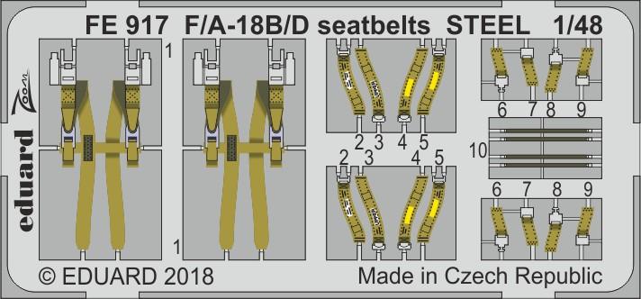 1/48 F/A-18B/D seatbelts STEEL (KINETIC)