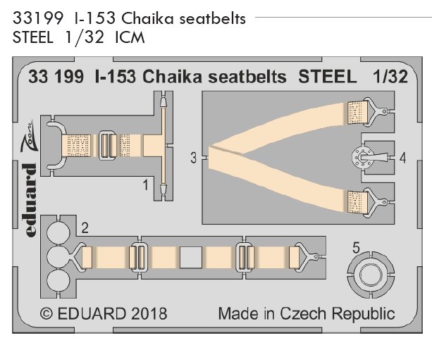 Fotografie 1/32 I-153 Chaika seatbelts STEEL (ICM)