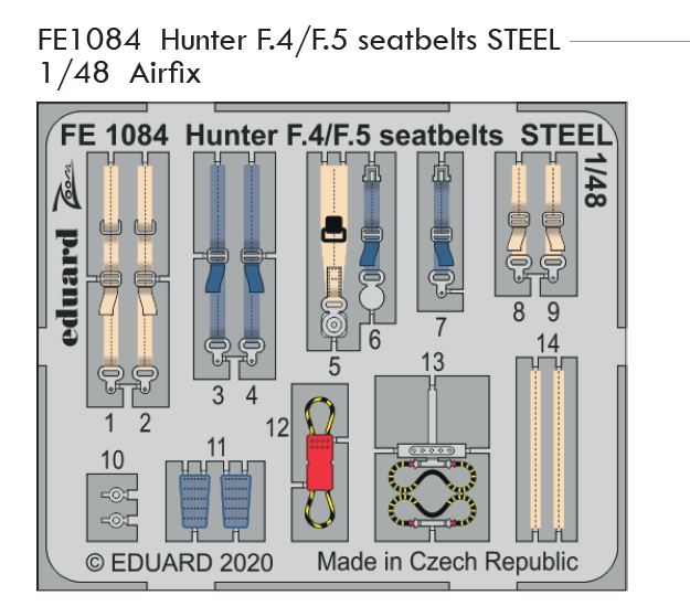 1/48 Hunter F.4/F.5 seatbelts STEEL (AIRFIX)