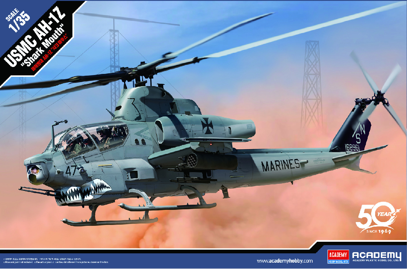 Model Kit vrtulník 12127 - USMC AH-1Z "Shark Mouth" (1:35)