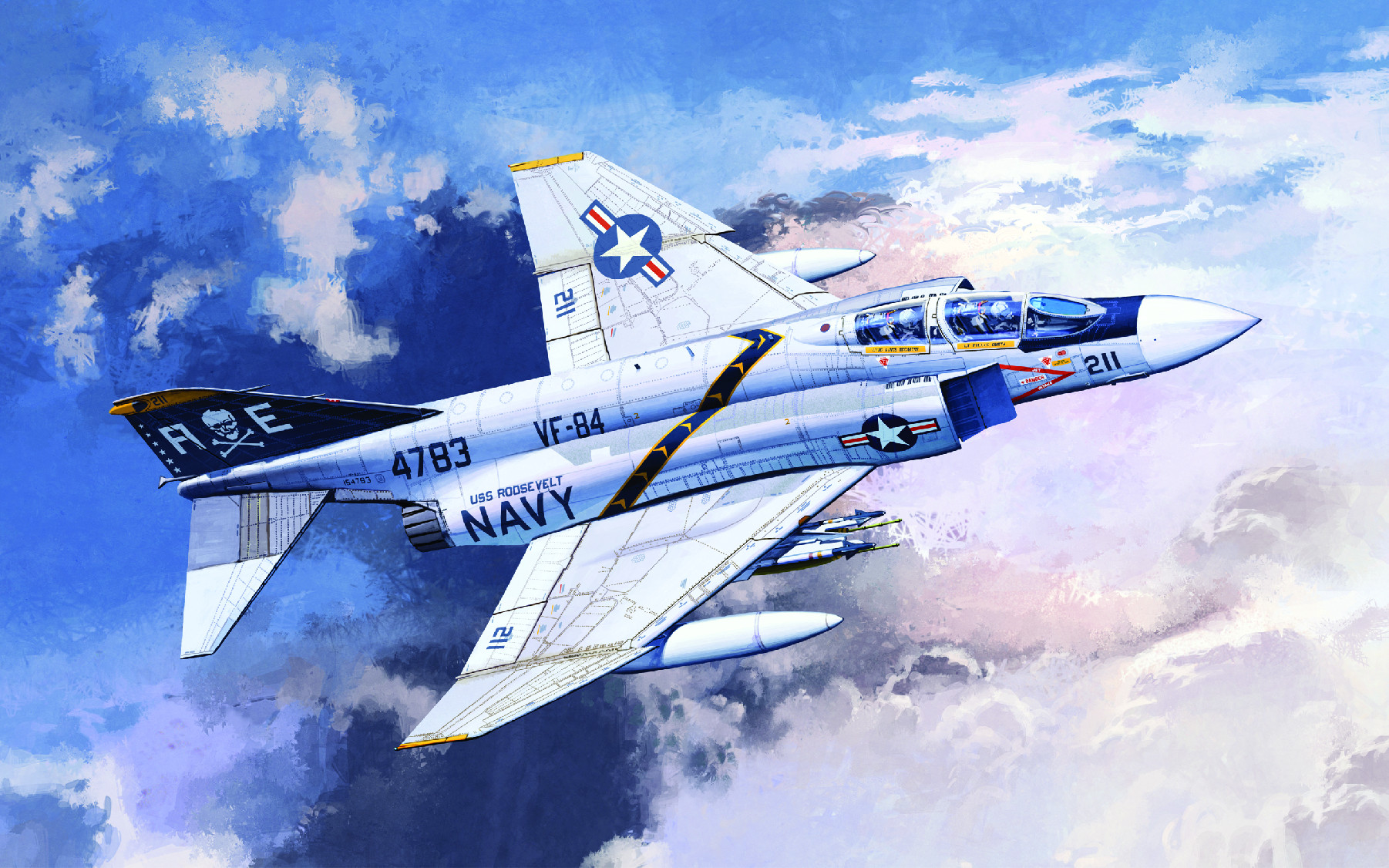 Fotografie Model Kit letadlo 12305 - F-4J "VF-84 JOLLY ROGERS" (1:48)