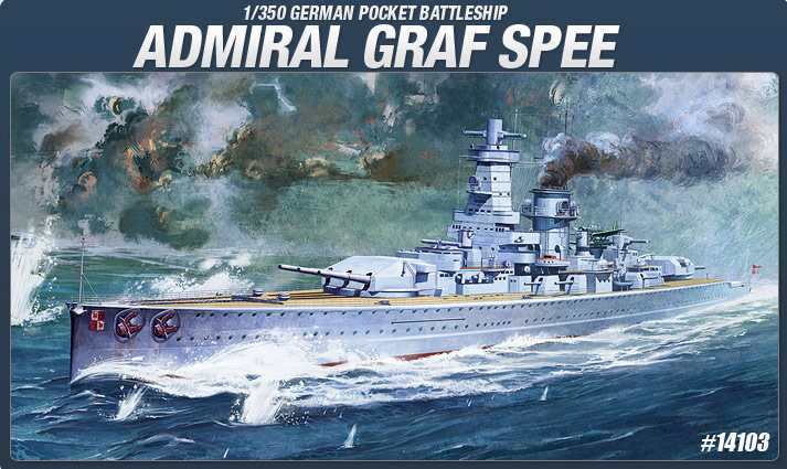 Fotografie Model Kit loď 14103 - GRAF SPEE (1:350)