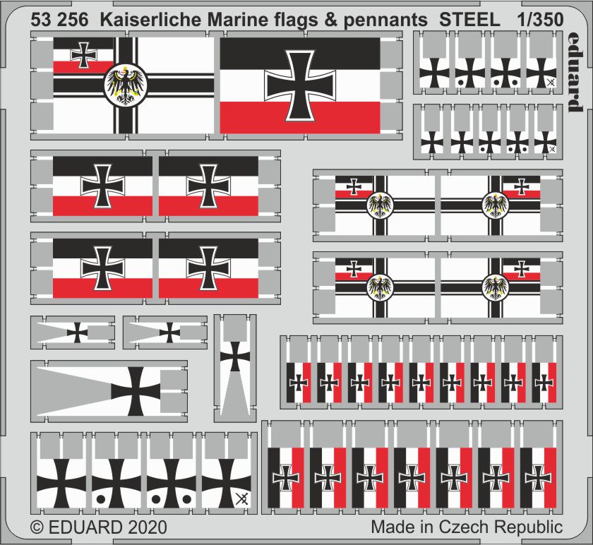 Fotografie 1/350 Kaiserlische Marine flags & pennants STEEL