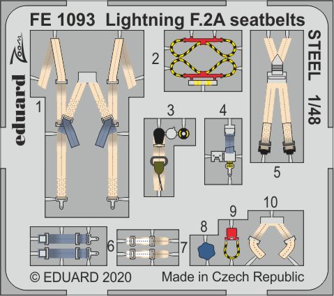 1/48 Lightning F.2A seatbelts STEEL (AIRFIX)