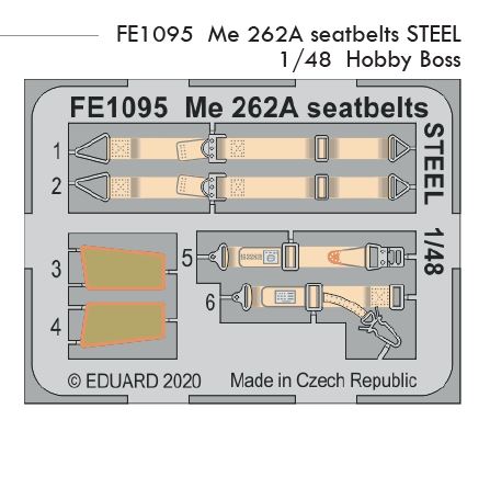 1/48 Me 262A seatbelts STEEL (HOBBY BOSS)
