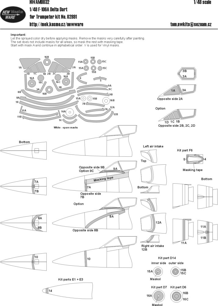 1/48 Mask F-106A Delta Dart (TRUMP 02891)