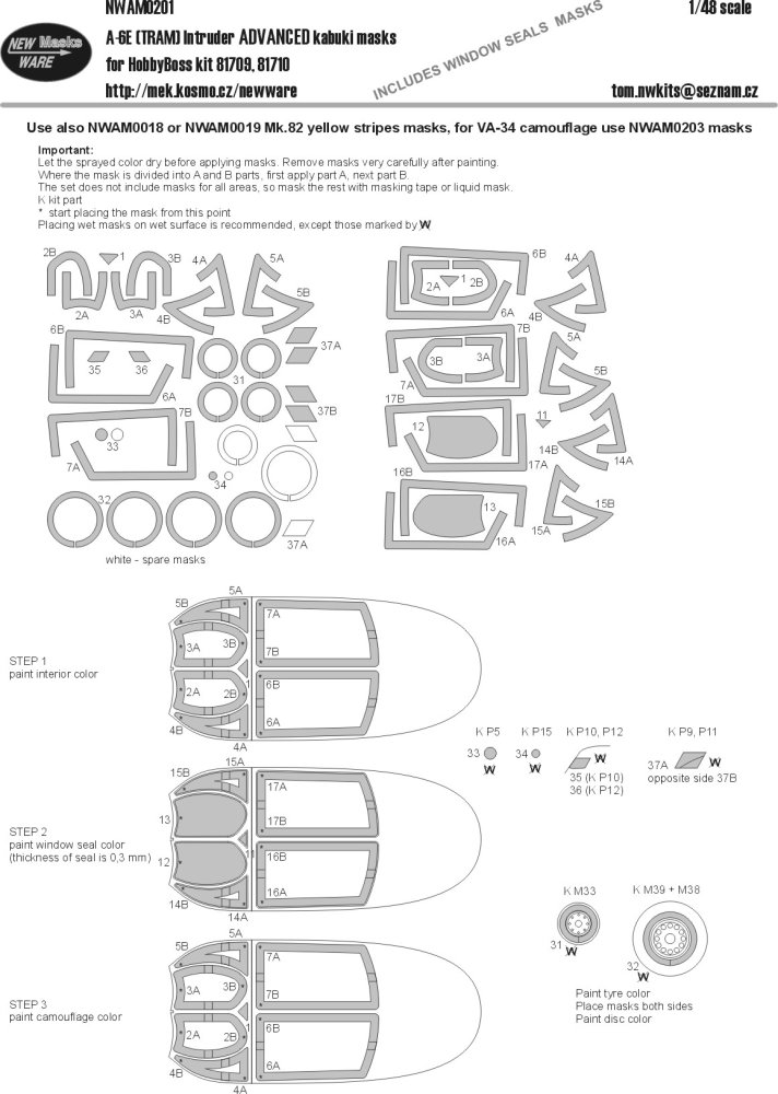 1/48 Mask A-6E (TRAM) Intruder ADVANCED (HOBBYB)