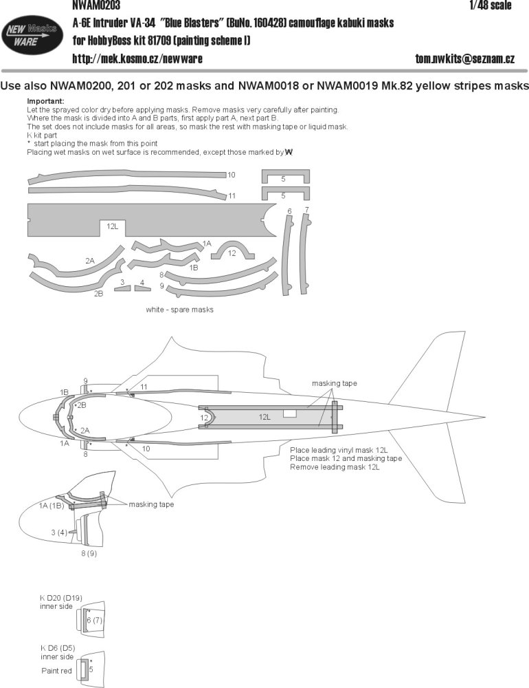 1/48 Mask A-6E Intruder VA-34 (HOBBYB)