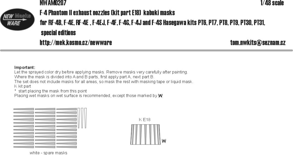 1/48 Mask F-4 Phantom II exhaust nozzles (HAS)