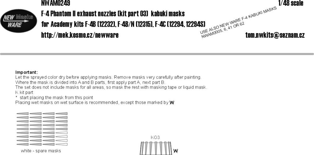 1/48 Mask F-4 Phantom II exhaust nozzles (ACAD)