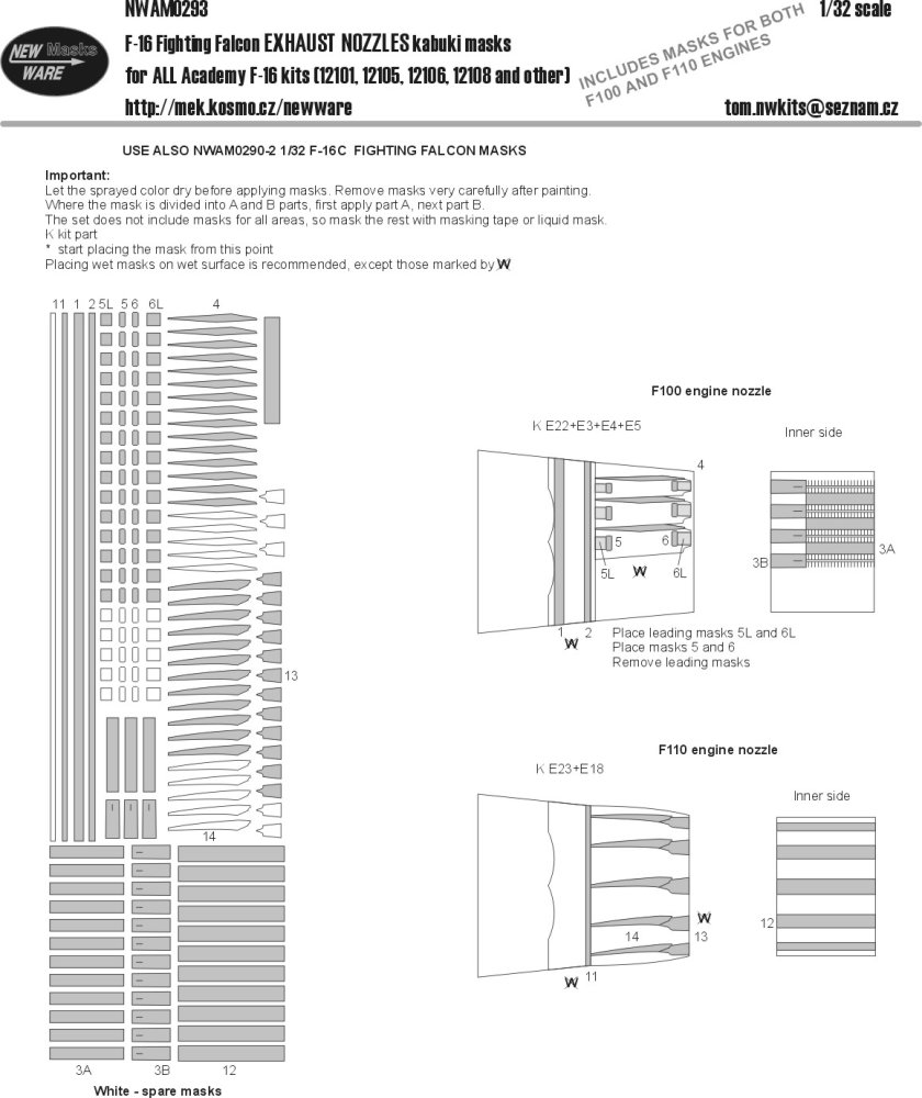 1/32 Mask F-16C Fighting Falcon EXHAUST NOZZLES