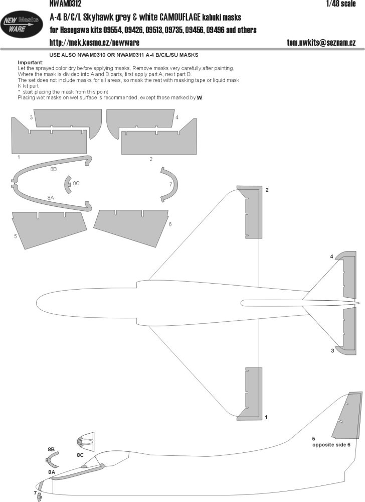 1/48 Mask A-4 B/C/L/SU Skyhawk grey&white CAMOUFL.