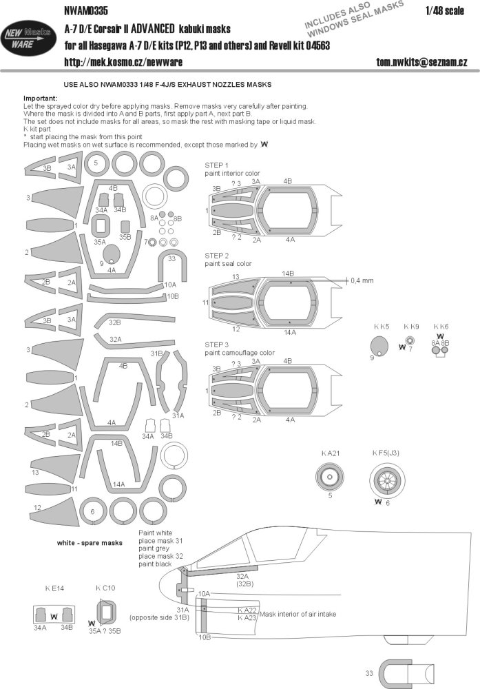 1/48 Mask A-7 D/E Corsair II ADVANCED (HAS)