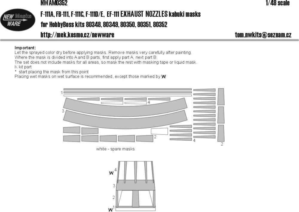 1/48 Mask F-111A,FB-111,F-111C,D/E,EF-111 EXH.NOZ.