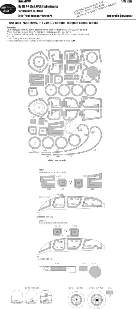 1/32 Mask He 219 A-7 UHU EXPERT (REV 04666)