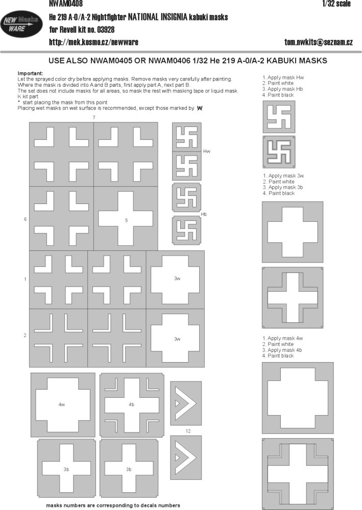 1/32 Mask He 219 A-0/A-2 Nightfighter NAT.INSIGNIA