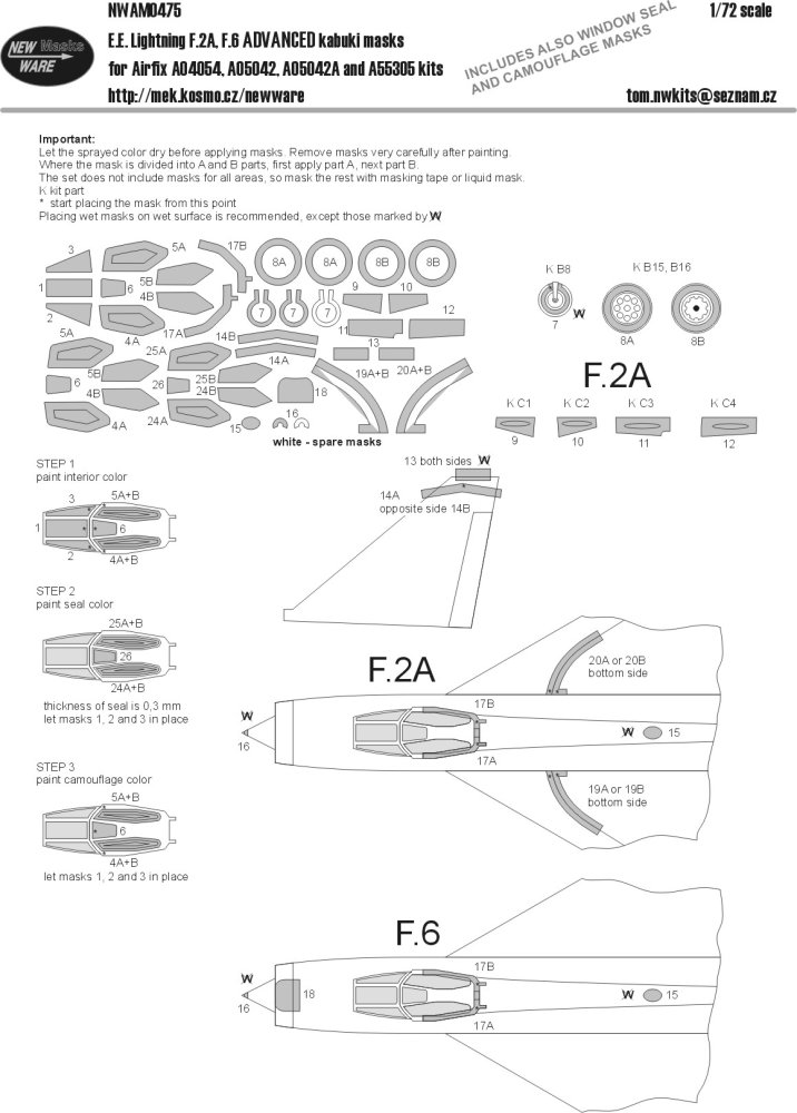 1/72 Mask E.E.Lightning F.2A/F.6 ADVANCED (AIRFIX)