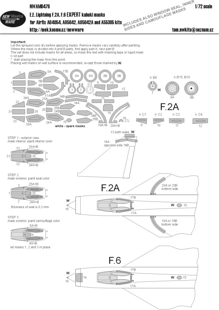 1/72 Mask E.E.Lightning F.2A/F.6 EXPERT (AIRFIX)