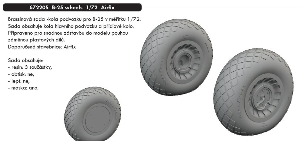 1/72 B-25 wheels (AIRFIX)