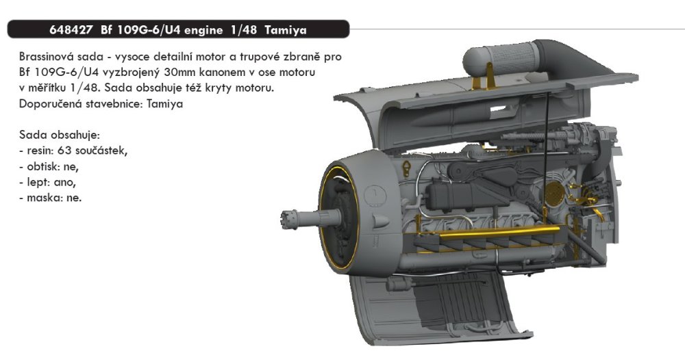 1/48 Bf 109G-6/U4 engine (TAMIYA)