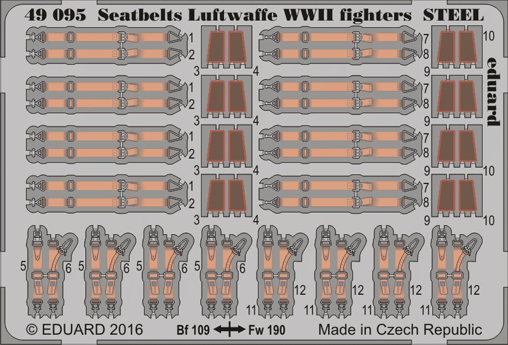 1/48 Seatbelts Luftwaffe WWII fighters STEEL