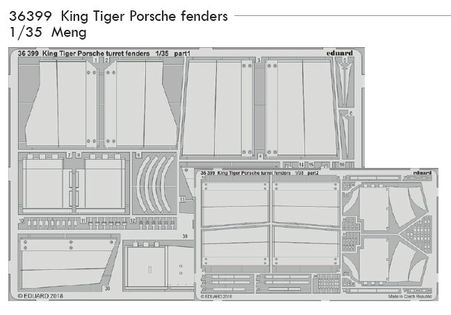 1/35 King Tiger Porsche fenders (MENG)