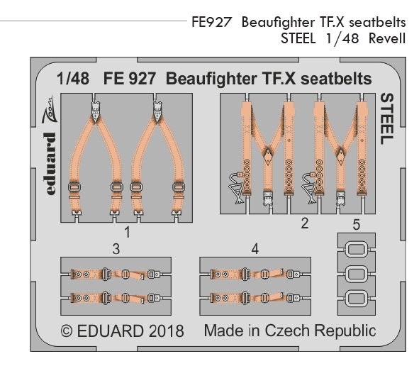 1/48 Beaufighter TF.X seatbelts STEEL (REVELL)