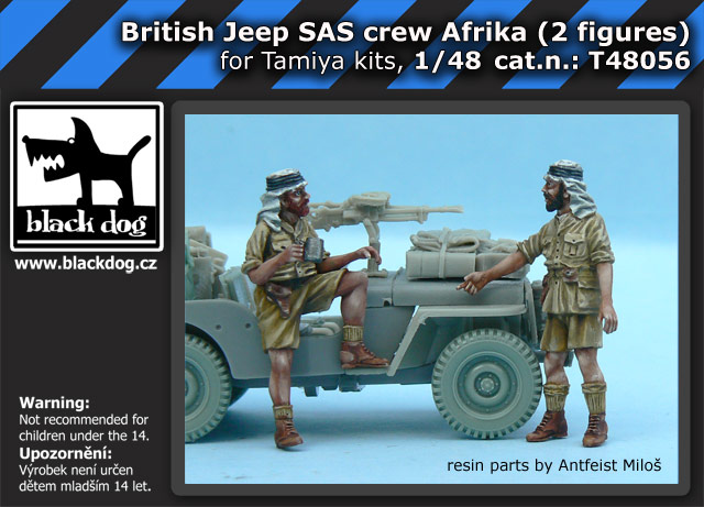1/48 British SAS Jeep crew Afrika (2 figures)