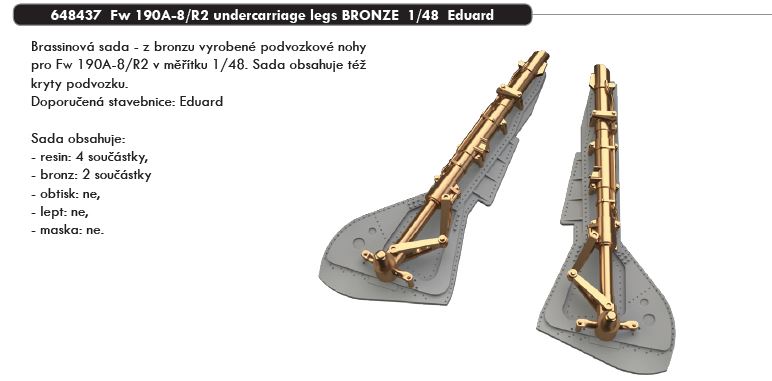 1/48 Fw 190A-8/R2 undercarriage legs BRONZE (EDUARD)