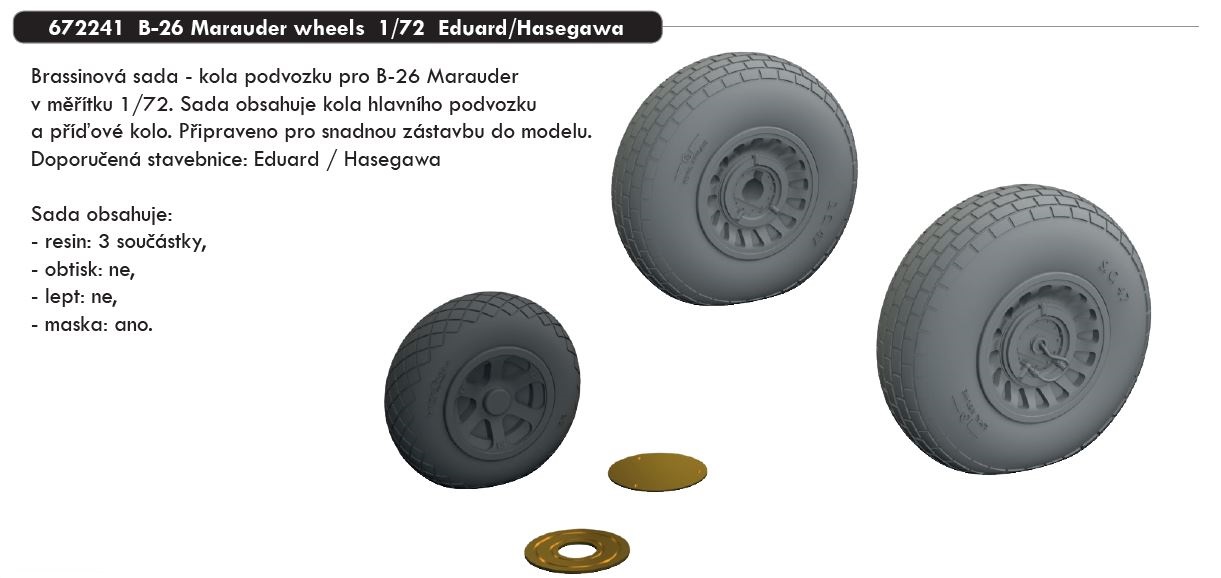 1/72 B-26 Marauder wheels (EDUARD/HASEGAWA)