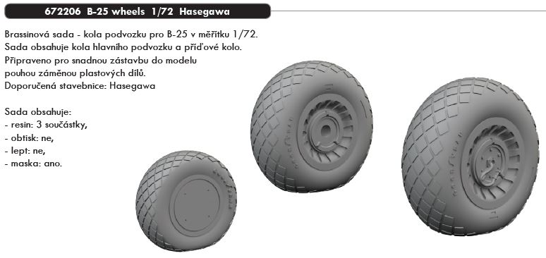 1/72 B-25 wheels (HASEGAWA)