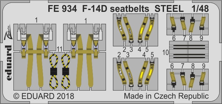 Fotografie 1/48 F-14D seatbelts STEEL (TAMIYA)
