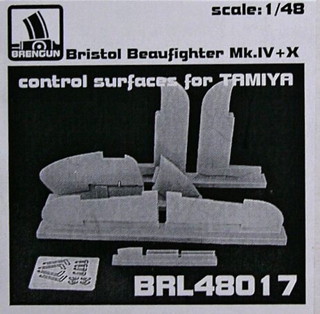 1/48 Beaufighter Mk.IV+X control surfaces (TAMIYA)
