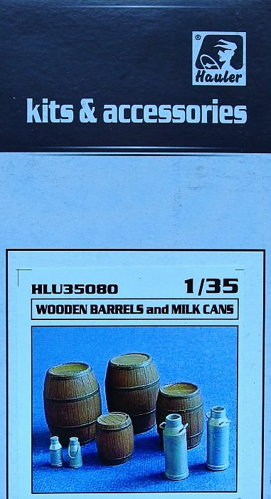 1/35 Wooden barrels and milk cans (resin set)