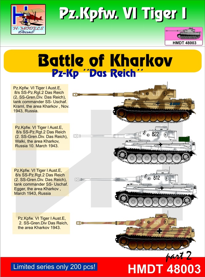1/48 Decals Pz.Kpfw.VI Tiger I Battle of Kharkov 2