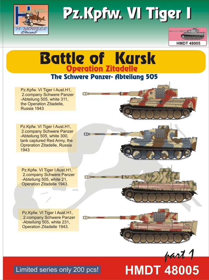 1/48 Decals Pz.Kpfw.VI Tiger I Battle of Kursk 1