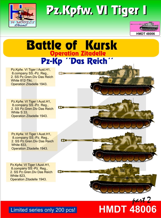 1/48 Decals Pz.Kpfw.VI Tiger I Battle of Kursk 2